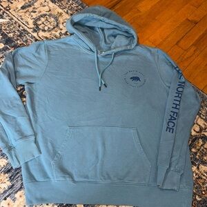 The North Face Teal Long Sleeve Pullover Drawstring Hoodie LG